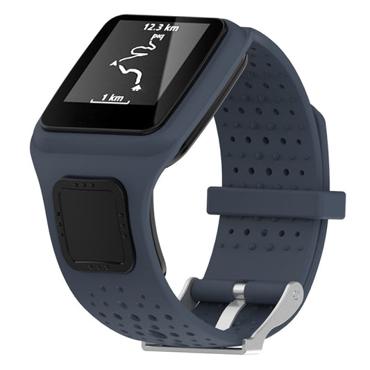Silicone Sport Watch Band for TomTom 1 Series Runner / Cardio(Navy Blue) - Watch Bands by buy2fix | Online Shopping UK | buy2fix