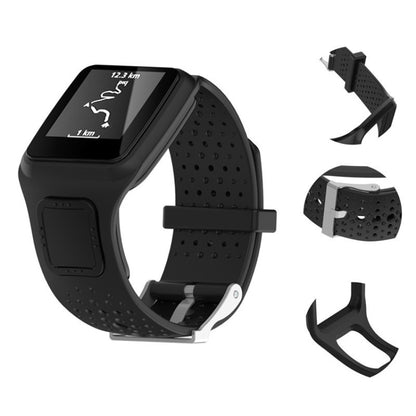 Silicone Sport Watch Band for TomTom 1 Series Runner / Cardio(Navy Blue) - Watch Bands by buy2fix | Online Shopping UK | buy2fix