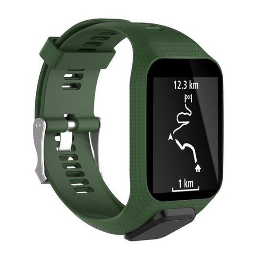 Silicone Sport Watch Band for Tomtom Runner 2/3 Series (Army Green) - Watch Bands by buy2fix | Online Shopping UK | buy2fix