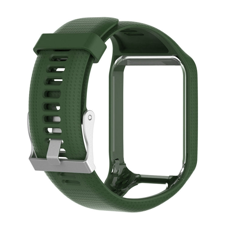 Silicone Sport Watch Band for Tomtom Runner 2/3 Series (Army Green) - Watch Bands by buy2fix | Online Shopping UK | buy2fix