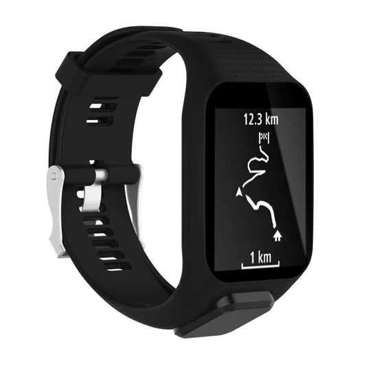 Silicone Sport Watch Band for Tomtom Runner 2/3 Series (Black) - Watch Bands by buy2fix | Online Shopping UK | buy2fix