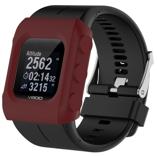 Solid Color Silicone Watch Protective Case for POLAR V800(Wine Red) -  by buy2fix | Online Shopping UK | buy2fix