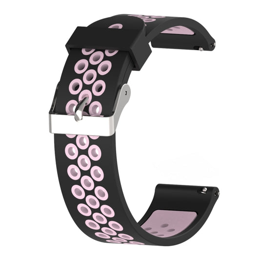 Double Colour Silicone Sport Watch Band for Xiaomi Huami Amazfit Bip Lite Version 20mm(Black Pink) - Watch Bands by buy2fix | Online Shopping UK | buy2fix