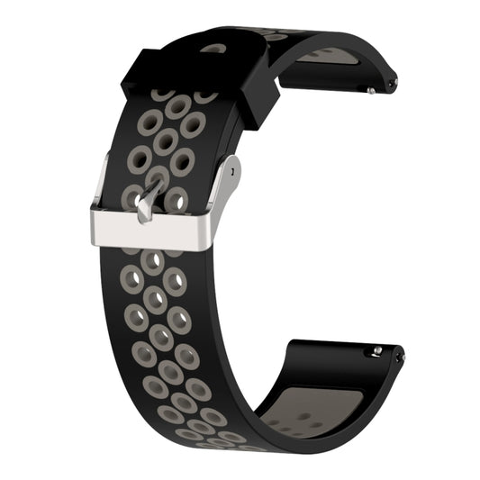 Double Colour Silicone Sport Watch Band for Xiaomi Huami Amazfit Bip Lite Version 20mm(Black Grey) - Watch Bands by buy2fix | Online Shopping UK | buy2fix
