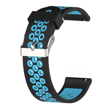 Double Colour Silicone Sport Watch Band for Xiaomi Huami Amazfit Bip Lite Version 20mm(Black Blue) - Watch Bands by buy2fix | Online Shopping UK | buy2fix