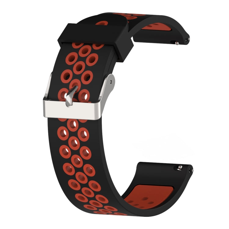 Double Colour Silicone Sport Watch Band for Xiaomi Huami Amazfit Bip Lite Version 20mm(Black Red) - Watch Bands by buy2fix | Online Shopping UK | buy2fix