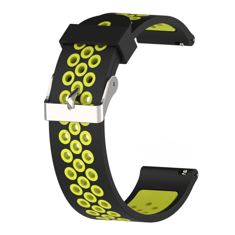 Double Colour Silicone Sport Watch Band for Xiaomi Huami Amazfit Bip Lite Version 20mm(Black Yellow) - Watch Bands by buy2fix | Online Shopping UK | buy2fix