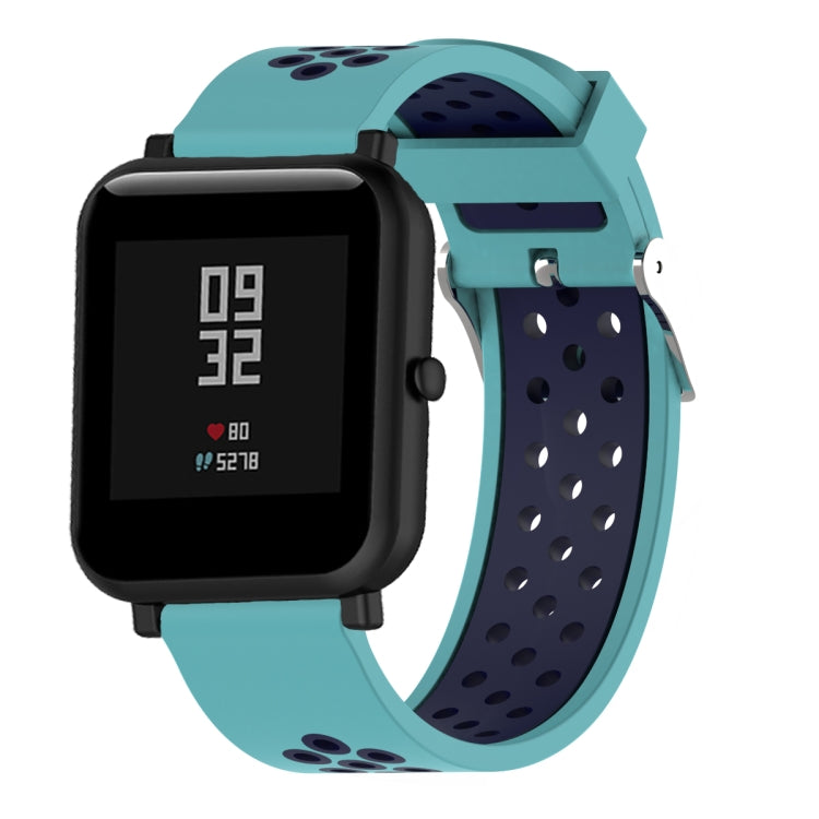 Double Colour Silicone Sport Watch Band for Xiaomi Huami Amazfit Bip Lite Version 20mm(Dark Blue + Baby Blue) - Watch Bands by buy2fix | Online Shopping UK | buy2fix