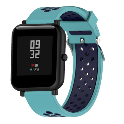 Double Colour Silicone Sport Watch Band for Xiaomi Huami Amazfit Bip Lite Version 20mm(Dark Blue + Baby Blue) - Watch Bands by buy2fix | Online Shopping UK | buy2fix