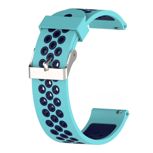 Double Colour Silicone Sport Watch Band for Xiaomi Huami Amazfit Bip Lite Version 20mm(Dark Blue + Baby Blue) - Watch Bands by buy2fix | Online Shopping UK | buy2fix