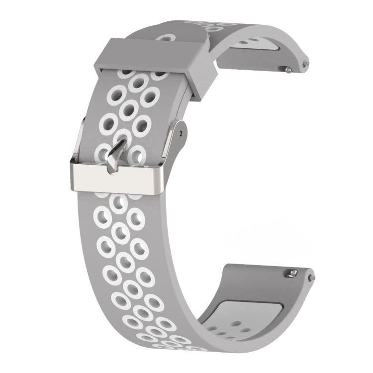 Double Colour Silicone Sport Watch Band for Xiaomi Huami Amazfit Bip Lite Version 20mm(Grey White) - Watch Bands by buy2fix | Online Shopping UK | buy2fix