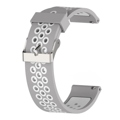 Double Colour Silicone Sport Watch Band for Xiaomi Huami Amazfit Bip Lite Version 20mm(Grey White) - Watch Bands by buy2fix | Online Shopping UK | buy2fix