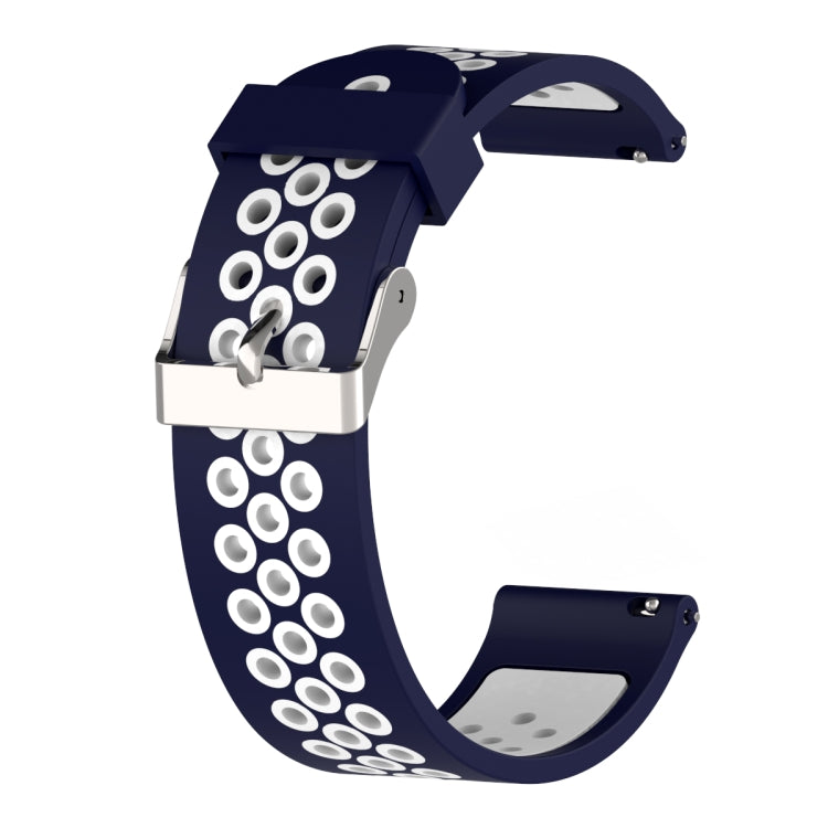 Double Colour Silicone Sport Watch Band for Xiaomi Huami Amazfit Bip Lite Version 20mm(White Blue) - Watch Bands by buy2fix | Online Shopping UK | buy2fix