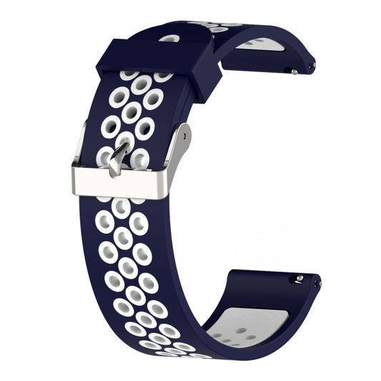 Double Colour Silicone Sport Watch Band for Xiaomi Huami Amazfit Bip Lite Version 20mm(White Blue) - Watch Bands by buy2fix | Online Shopping UK | buy2fix