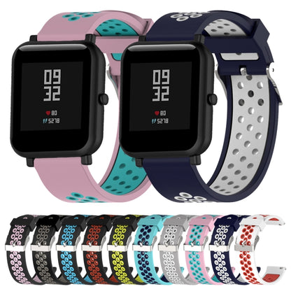 Double Colour Silicone Sport Watch Band for Xiaomi Huami Amazfit Bip Lite Version 20mm(Dark Blue + Baby Blue) - Watch Bands by buy2fix | Online Shopping UK | buy2fix