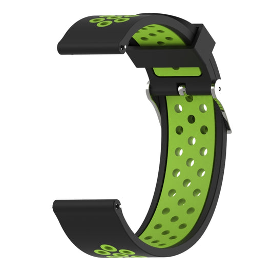 Double Colour Silicone Sport Watch Band for Xiaomi Huami Amazfit Bip Lite Version 22mm(Black+green) - Watch Bands by buy2fix | Online Shopping UK | buy2fix