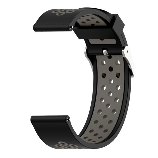 Double Colour Silicone Sport Watch Band for Xiaomi Huami Amazfit Bip Lite Version 22mm(Black Grey) - Watch Bands by buy2fix | Online Shopping UK | buy2fix