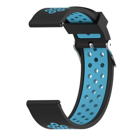 Double Colour Silicone Sport Watch Band for Xiaomi Huami Amazfit Bip Lite Version 22mm(Black Blue) - Watch Bands by buy2fix | Online Shopping UK | buy2fix