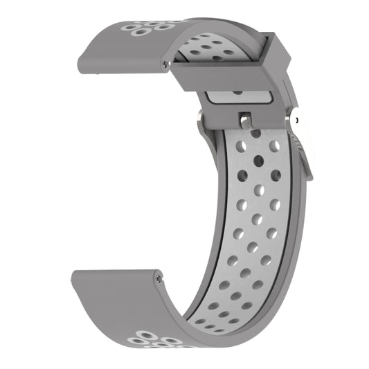 Double Colour Silicone Sport Watch Band for Xiaomi Huami Amazfit Bip Lite Version 22mm(Grey White) - Watch Bands by buy2fix | Online Shopping UK | buy2fix