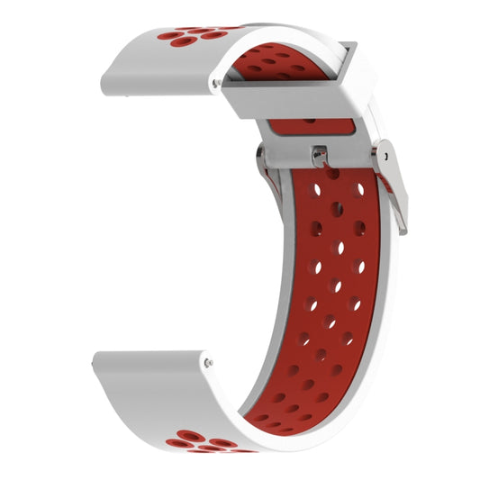 Double Colour Silicone Sport Watch Band for Xiaomi Huami Amazfit Bip Lite Version 22mm(White Red) - Watch Bands by buy2fix | Online Shopping UK | buy2fix