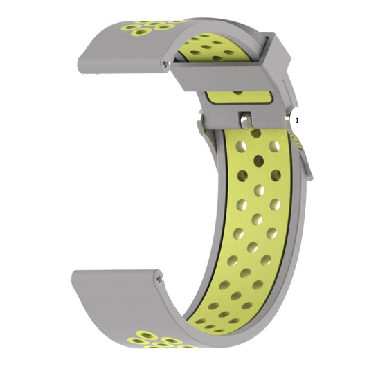 Double Colour Silicone Sport Watch Band for Xiaomi Huami Amazfit Bip Lite Version 22mm(Yellow + Grey) - Watch Bands by buy2fix | Online Shopping UK | buy2fix