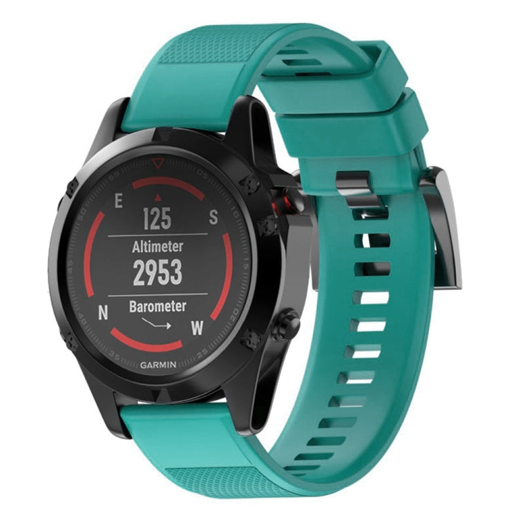 Quick Removable Silicone Watch Band for Fenix 5 22mm(Blue Green) - Watch Bands by buy2fix | Online Shopping UK | buy2fix
