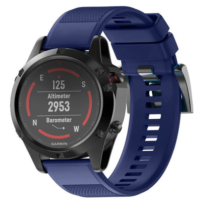 Quick Removable Silicone Watch Band for Fenix 5 22mm(Dark Blue) - Watch Bands by buy2fix | Online Shopping UK | buy2fix