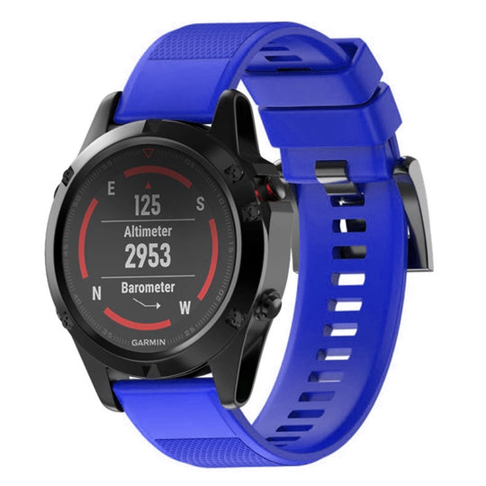 Quick Removable Silicone Watch Band for Fenix 5 22mm(Blue)