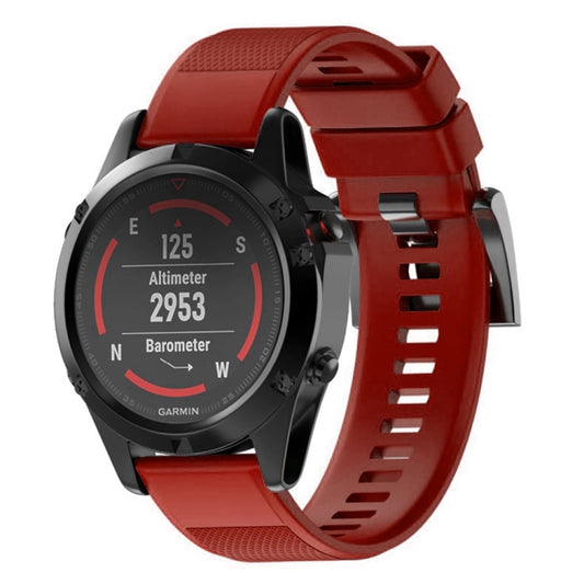 Quick Removable Silicone Watch Band for Fenix 5 22mm(Red) - Watch Bands by buy2fix | Online Shopping UK | buy2fix