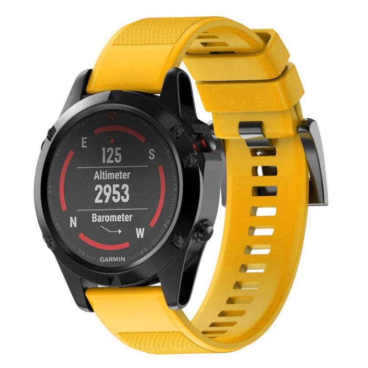 Quick Removable Silicone Watch Band for Fenix 5 22mm(Yellow) - Watch Bands by buy2fix | Online Shopping UK | buy2fix