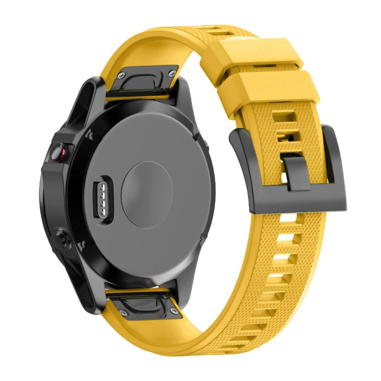 Quick Removable Silicone Watch Band for Fenix 5 22mm(Yellow) - Watch Bands by buy2fix | Online Shopping UK | buy2fix