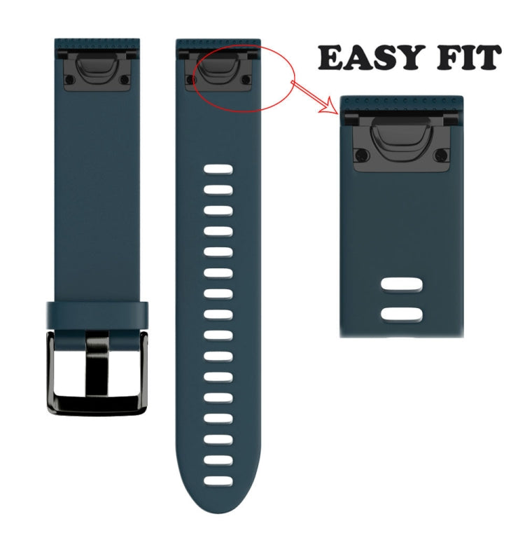 Quick Removable Silicone Watch Band for Fenix 5S 20mm(Navy Blue) - Watch Bands by buy2fix | Online Shopping UK | buy2fix