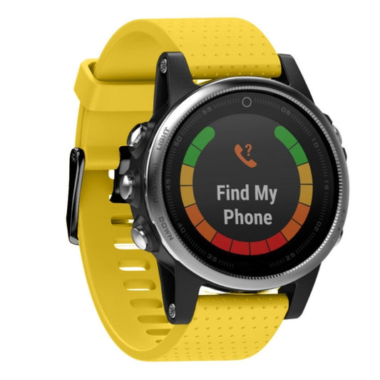 Quick Removable Silicone Watch Band for Fenix 5S 20mm(Yellow) - Watch Bands by buy2fix | Online Shopping UK | buy2fix