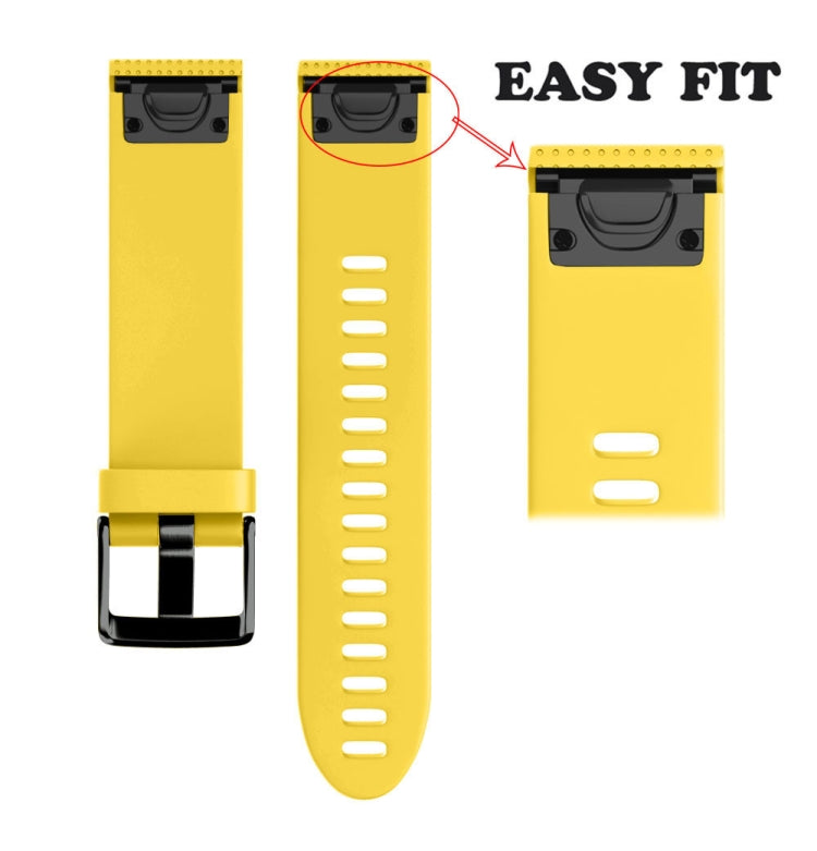 Quick Removable Silicone Watch Band for Fenix 5S 20mm(Yellow) - Watch Bands by buy2fix | Online Shopping UK | buy2fix