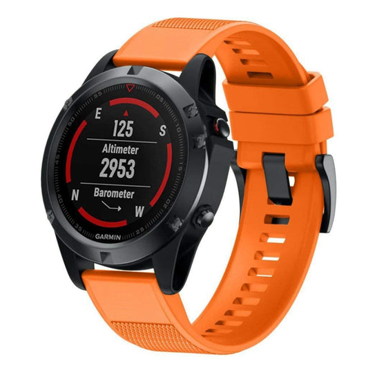 Quick Removable Silicone Watch Band for Fenix 5X 26mm(Orange) - Watch Bands by buy2fix | Online Shopping UK | buy2fix