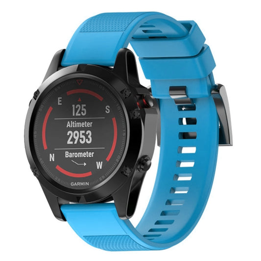 Quick Removable Silicone Watch Band for Fenix 5X 26mm(Sky Blue) - Watch Bands by buy2fix | Online Shopping UK | buy2fix