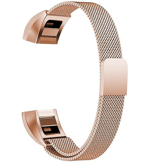 Stainless Steel Magnet Watch Band for FITBIT Alta,Size: Large, 170-236mm(Rose Gold) - Watch Bands by buy2fix | Online Shopping UK | buy2fix