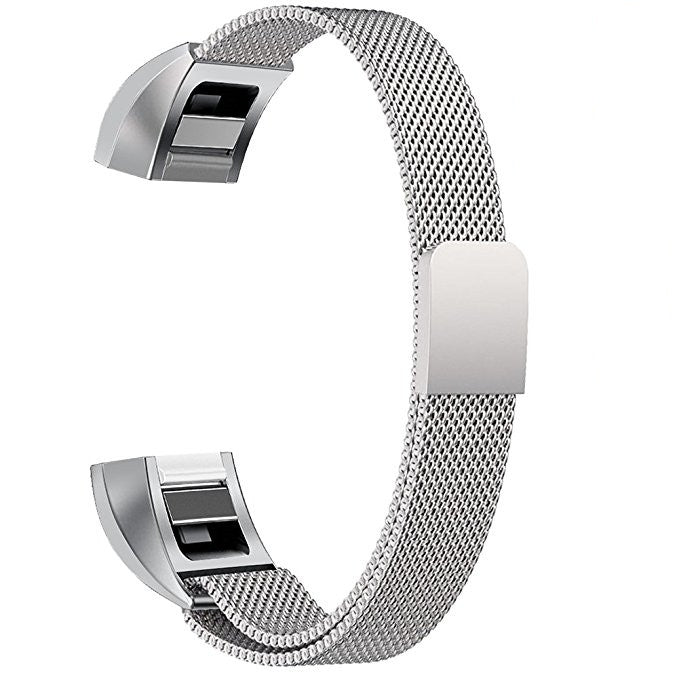 Stainless Steel Magnet Watch Band for FITBIT Alta,Size: Large, 170-236mm(Silver) - Watch Bands by buy2fix | Online Shopping UK | buy2fix