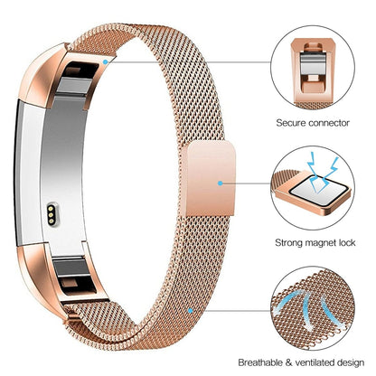 Stainless Steel Magnet Watch Band for FITBIT Alta,Size: Large, 170-236mm(Silver) - Watch Bands by buy2fix | Online Shopping UK | buy2fix