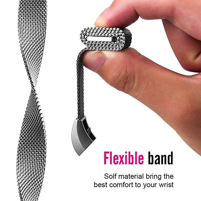 Stainless Steel Magnet Watch Band for FITBIT Alta,Size: Large, 170-236mm(Silver) - Watch Bands by buy2fix | Online Shopping UK | buy2fix