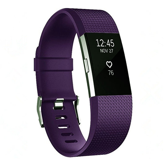 Square Pattern Adjustable Sport Watch Band for FITBIT Charge 2, Size: L, 12.5x8.5cm(Dark Purple) - Watch Bands by buy2fix | Online Shopping UK | buy2fix