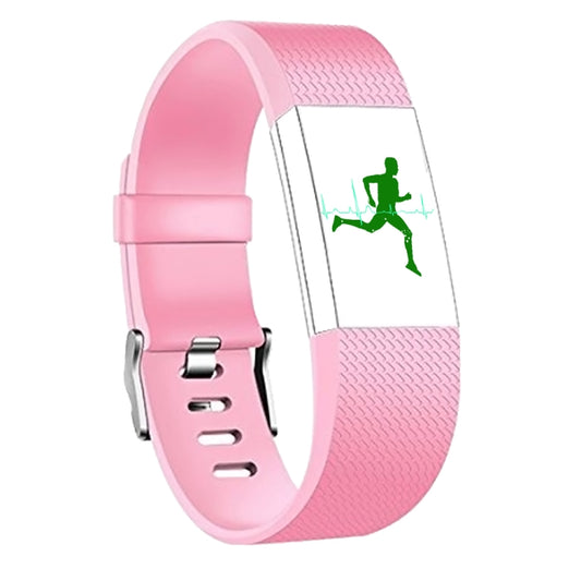 Square Pattern Adjustable Sport Watch Band for FITBIT Charge 2, Size: L, 12.5x8.5cm(Pink) - Watch Bands by buy2fix | Online Shopping UK | buy2fix