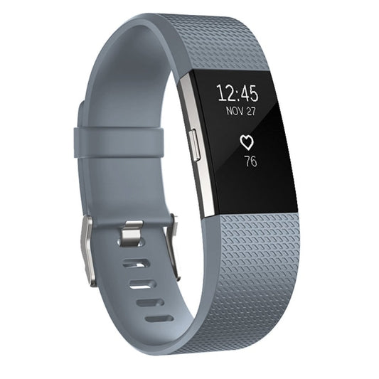 Square Pattern Adjustable Sport Watch Band for FITBIT Charge 2, Size: L, 12.5x8.5cm(Grey) - Watch Bands by buy2fix | Online Shopping UK | buy2fix