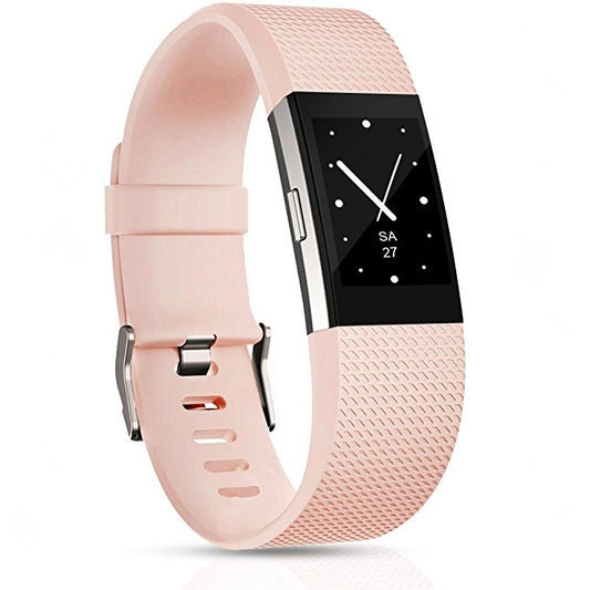Square Pattern Adjustable Sport Watch Band for FITBIT Charge 2, Size: L, 12.5x8.5cm(Light Pink) - Watch Bands by buy2fix | Online Shopping UK | buy2fix