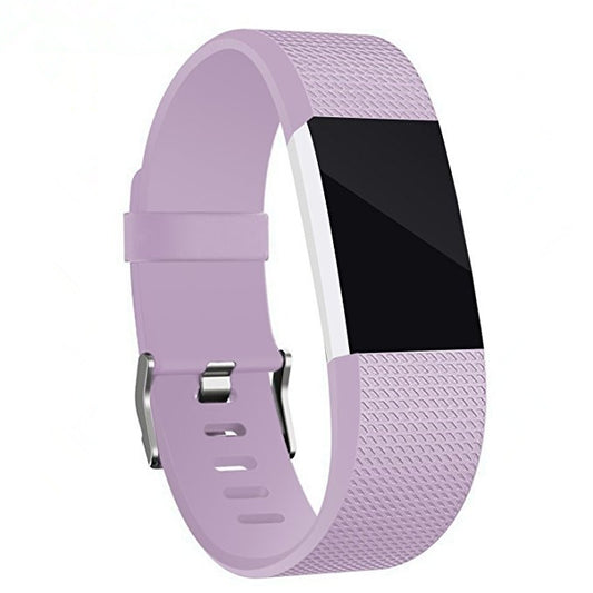 Square Pattern Adjustable Sport Watch Band for FITBIT Charge 2, Size: L, 12.5x8.5cm(Light Purple) - Watch Bands by buy2fix | Online Shopping UK | buy2fix