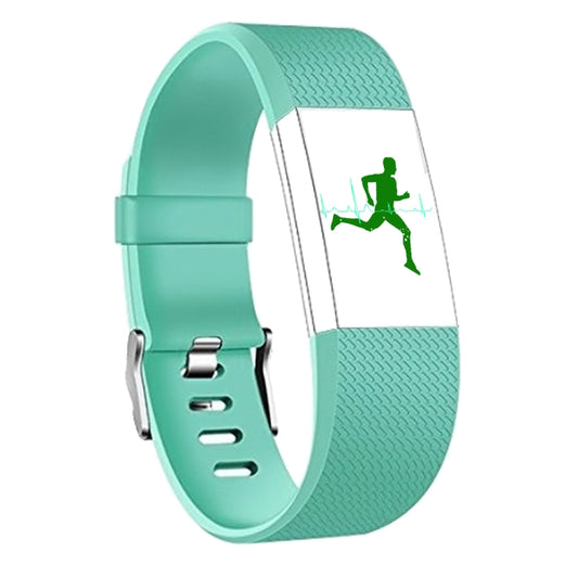 Square Pattern Adjustable Sport Watch Band for FITBIT Charge 2, Size: L, 12.5x8.5cm(Mint Green) - Watch Bands by buy2fix | Online Shopping UK | buy2fix