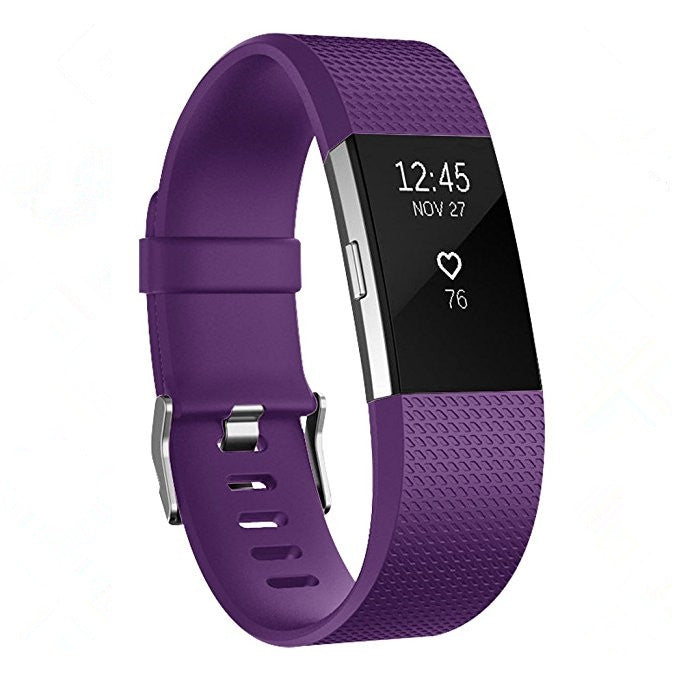 Square Pattern Adjustable Sport Watch Band for FITBIT Charge 2, Size: L, 12.5x8.5cm(Purple) - Watch Bands by buy2fix | Online Shopping UK | buy2fix