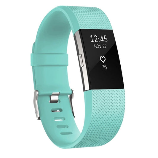 Square Pattern Adjustable Sport Watch Band for FITBIT Charge 2, Size: L, 12.5x8.5cm(Cyan) - Watch Bands by buy2fix | Online Shopping UK | buy2fix