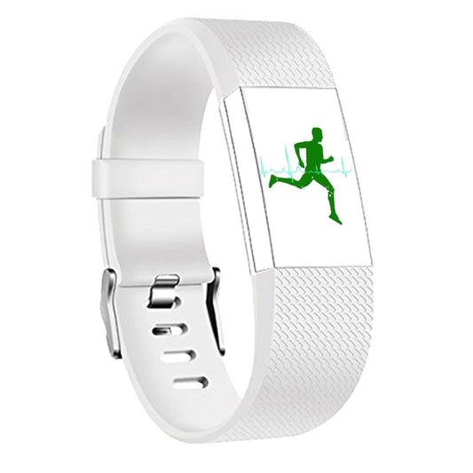 Square Pattern Adjustable Sport Watch Band for FITBIT Charge 2, Size: L, 12.5x8.5cm(White) - Watch Bands by buy2fix | Online Shopping UK | buy2fix