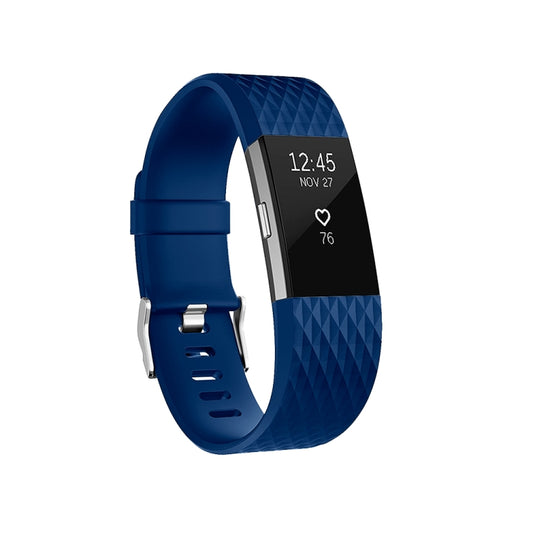 Diamond Pattern Adjustable Sport Watch Band for FITBIT Charge 2, Size: S, 10.5x8.5cm(Blue) - Watch Bands by buy2fix | Online Shopping UK | buy2fix